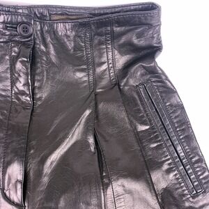 VTG Toffs Black Leather Pants Womens Sz 6 Pleated Tapered High Rise Lined 80/90s